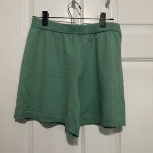 J. Crew Blue/Green High Waisted Cotton Cashmere Sweater Shorts